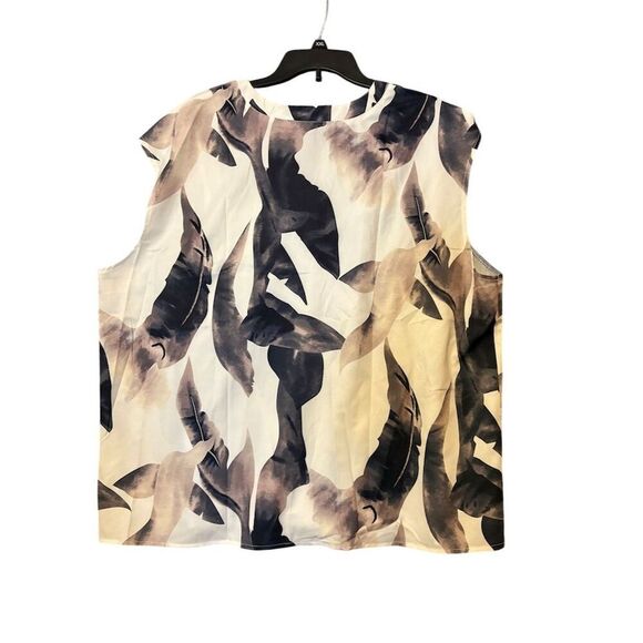 Emery Rose Women's 3XL Geometric Sleeveless V-Neck Blouse Multicolor - Picture 6 of 7